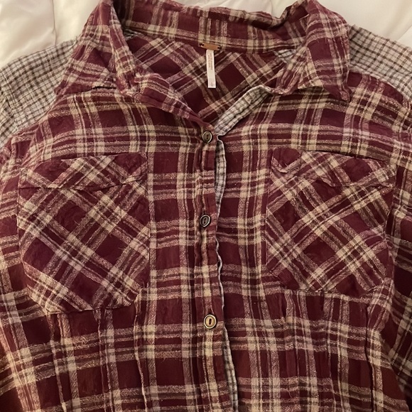 Free People Catch Up With Me Plaid Button Down Shirt - Picture 4 of 8